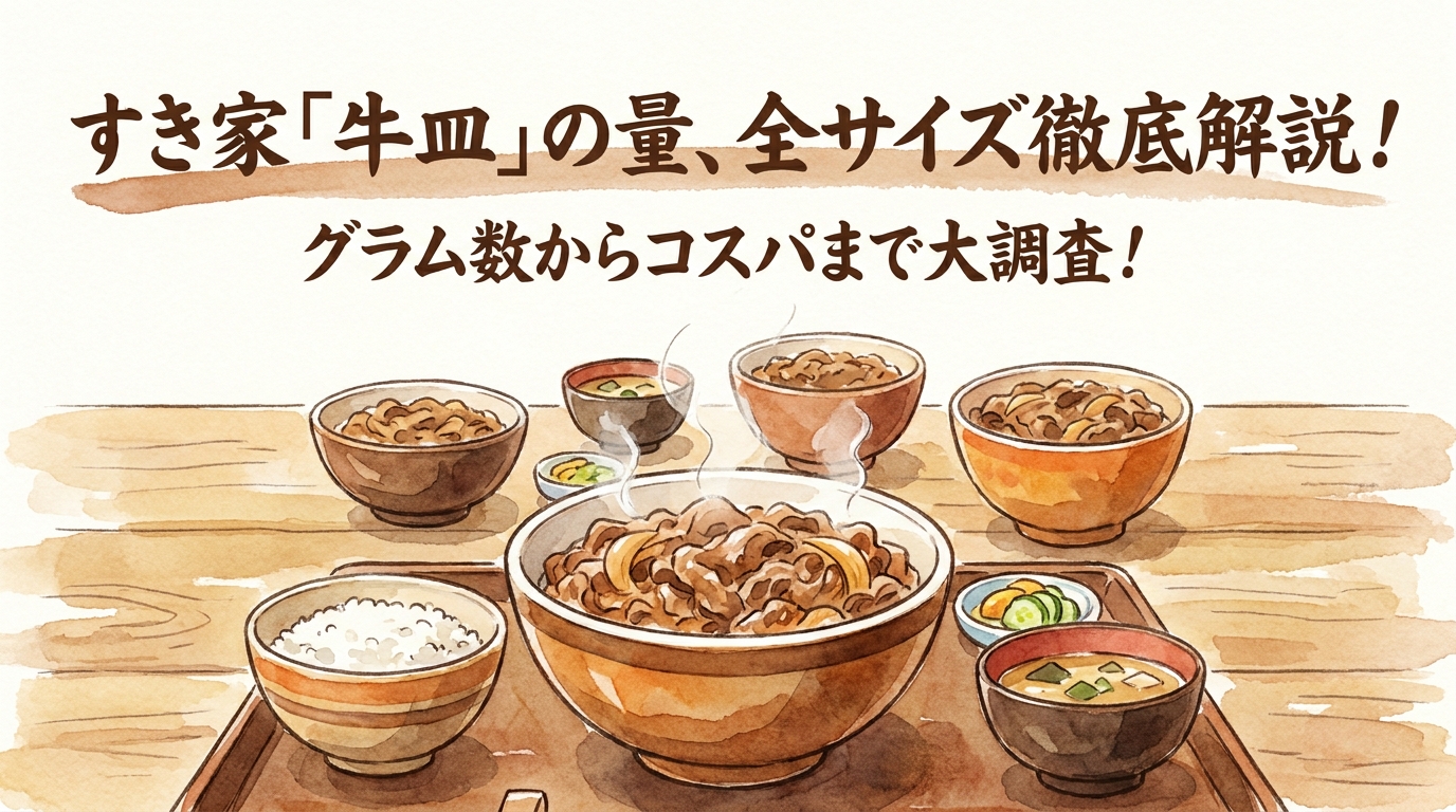 すき家の牛皿の量とサイズを比較